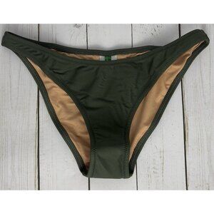 NEW J. Crew Curved-waist cheeky bikini swim bottom Ladies size S Green 1449